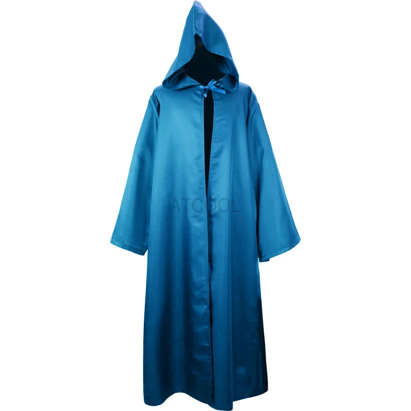 Adulto bambini Halloween Death mantello uomo donna cavaliere medievale Costume strega Wizzard Gandalf Cosplay mantello con cappuccio ragazzi Carnival Robe