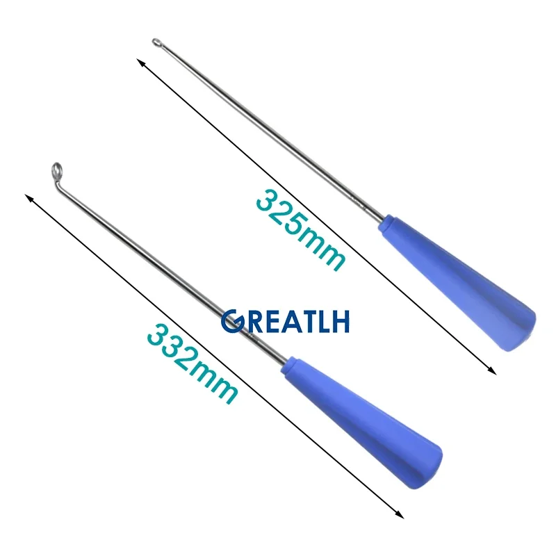 Two Type Choices UBE Bone Curette with Teeth Front Right Curved Stainless Orthopedic Instrument
