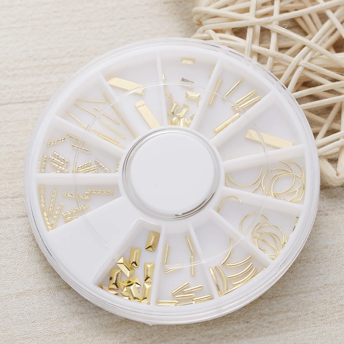 

1Pc Nail Art Decor 12 Grids Metal Rivet Nail Design Accessories Mixed Sizes for Glamorous Nail Art At Home Or Salon