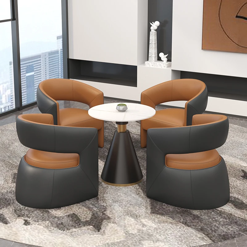 Modern Light Luxury Reception Table and Chairs Hotel Lounge Rest Area Marketing Center Negotiation Furniture