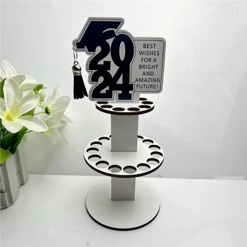 【Superdeals】 6 Stück 2024 neue Abschlussgeschenk-Geldbörse aus Holz, Ornament für Schreibtischdekoration, Geldhalter, Bargeld, Glückwunschkarte, Dura