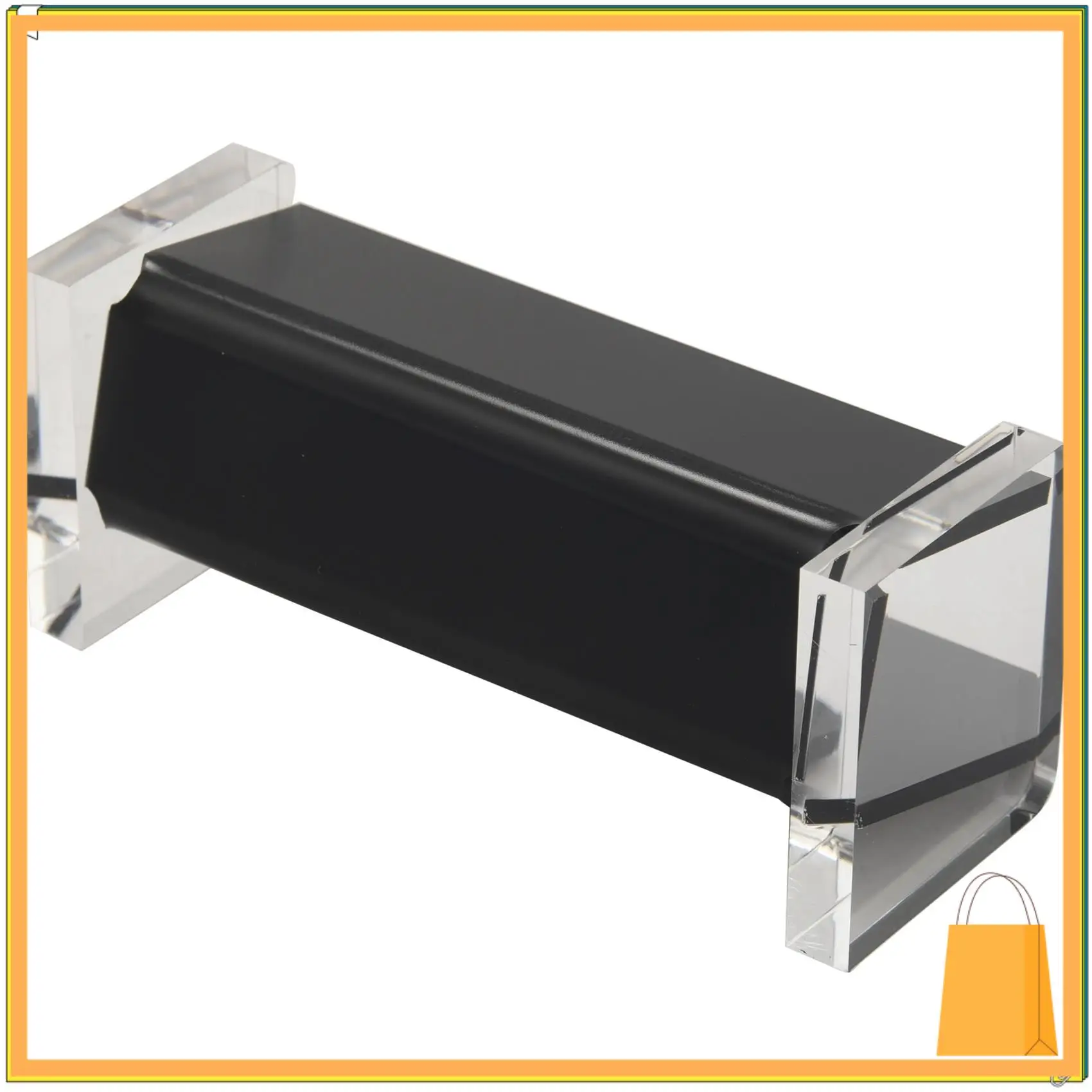 L52A-2X حامل بطاقات العمل المكتبي من الأكريليك لعرض المكتب وحامل بطاقات العمل الأنيق للمكتب باللون الأسود