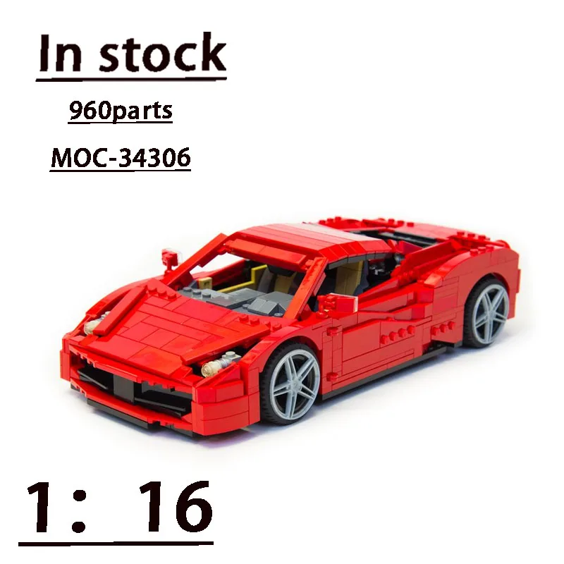 MOC-34306 458 Italian Luxury Supercar Splicing Assembly Building Block Model • 960 Parts Building Block Kids Birthday Toy Gift