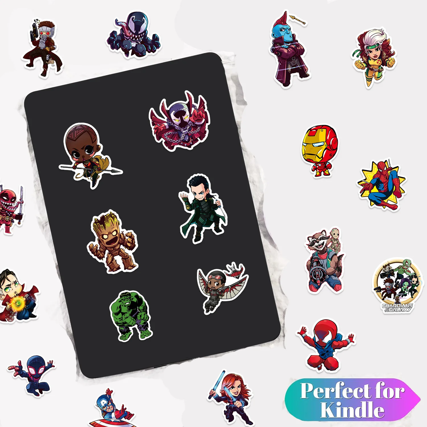 100 قطعة ملصقات المراهقين الأبطال الخارقين المنتقمون ملصقات مقاومة للماء لأجهزة الكمبيوتر المحمول زجاجة ماء ثابتة الغيتار سكيت الأمتعة