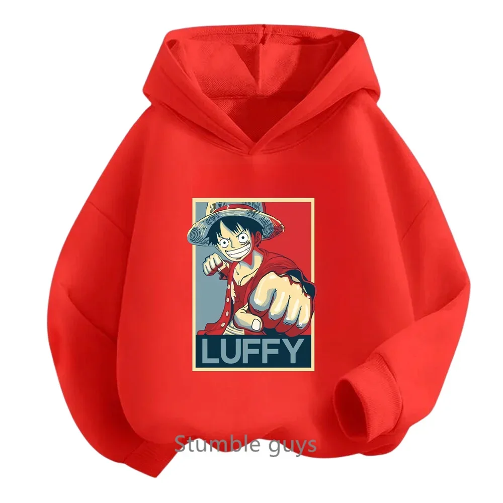 Anime One Pieces Hoodie Kids Clothes Boys Spring Autumn Girls Clothing Teen Cartoon Luffy Zoro Sweatshirt Suit Hooded Goku Tops