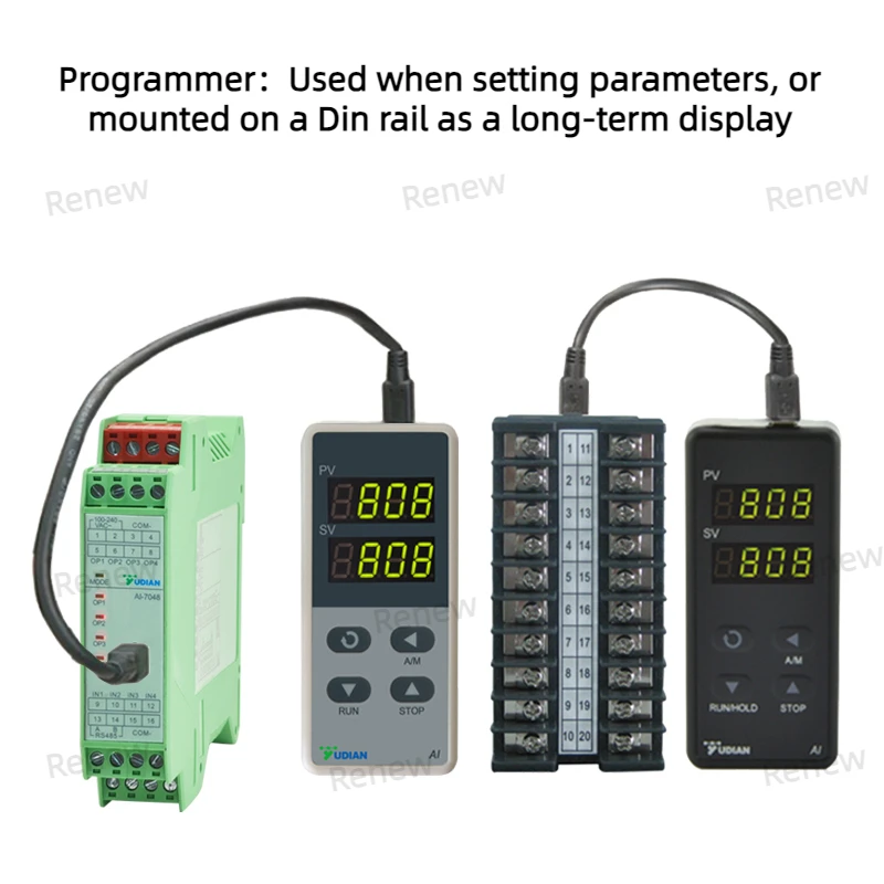 Ai-7048 D5 Pid Temperature Controller Instruments Four-channels Pt100 Thermocouple Temperature Acquisition Module Rs485 Din Rail