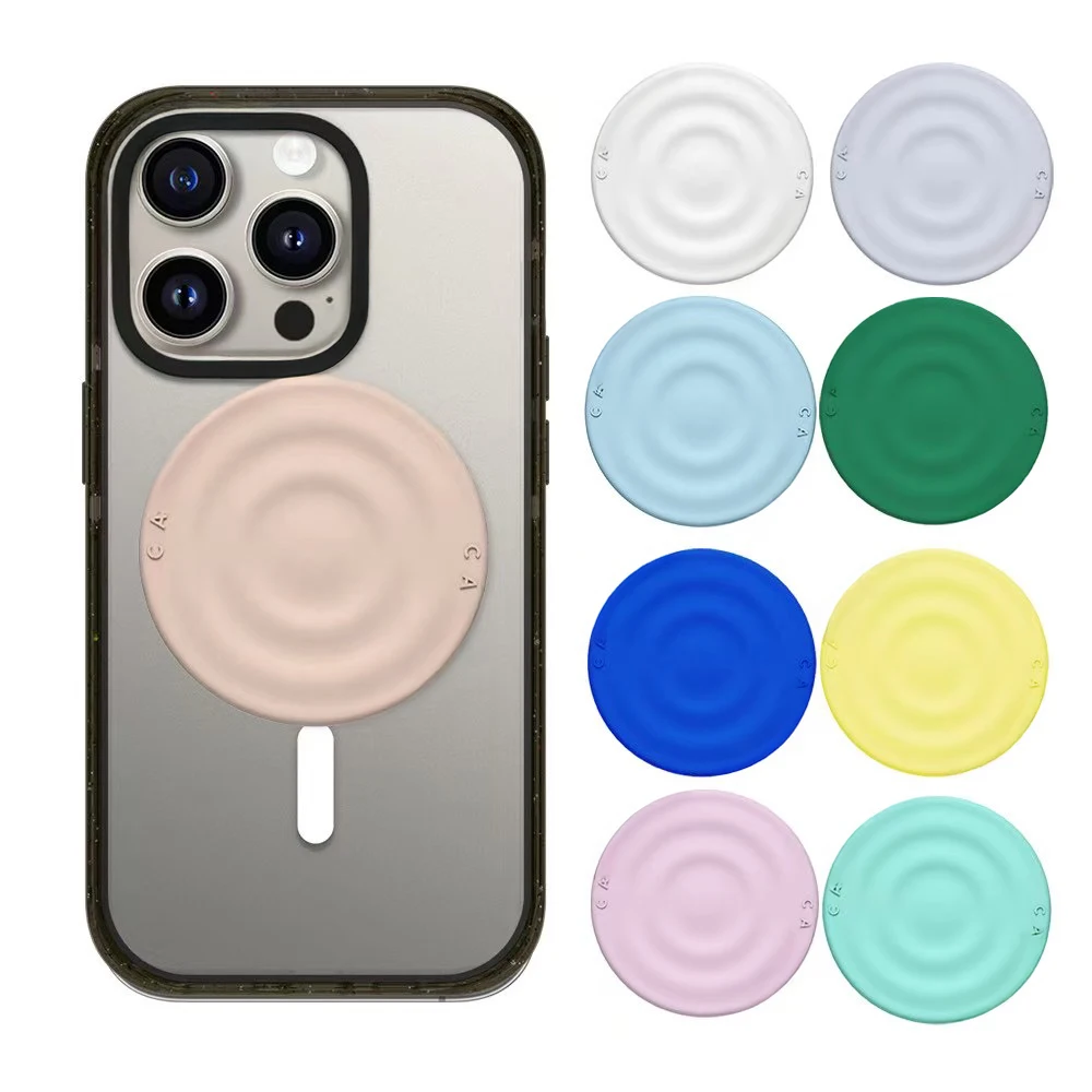 

9 Colors Ripple Magnetic Folding Phone Stand for IPhone 12 13 14 15 16 Pro Max Holder Mount Support for S25U