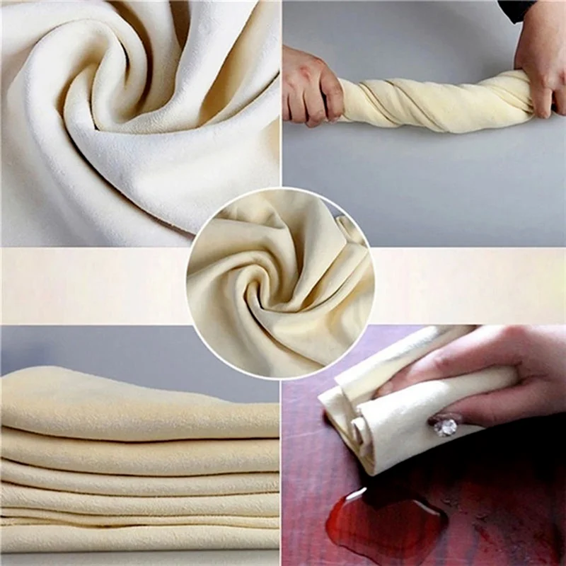 Car Drying Suede Cloth Absorbent Self-drying Suede Leather for Cars Auto Home Window Glass Cleaning Wash Chamois Skin 25X40CM