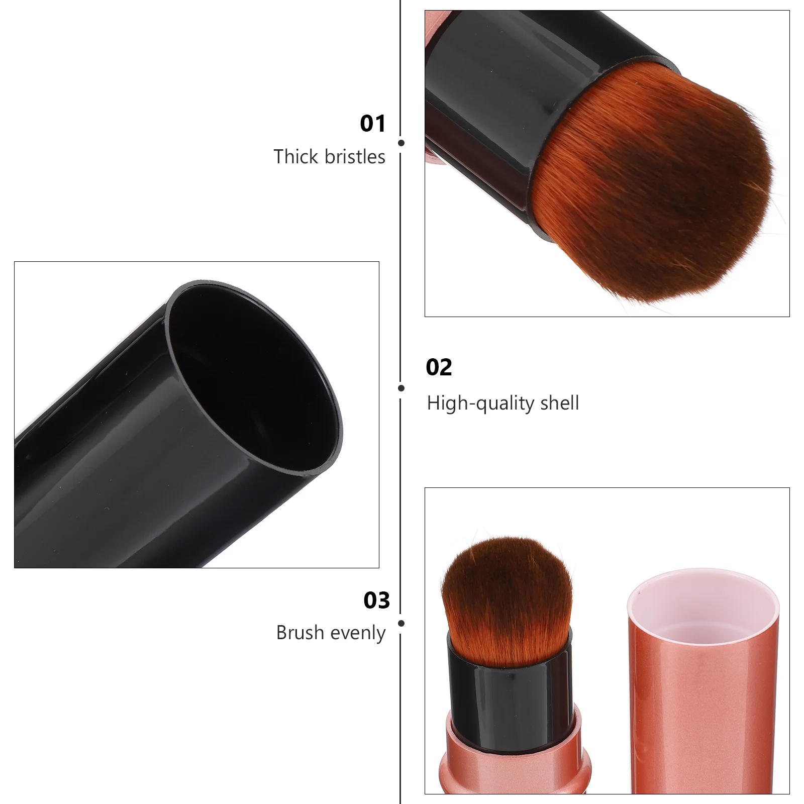 2 قطعة فرشاة كريم أساس قابلة للسحب، مكياج احترافي للوجه، شعيرات ناعمة محمولة متعددة الاستخدام، خافي عيوب البودرة السائل