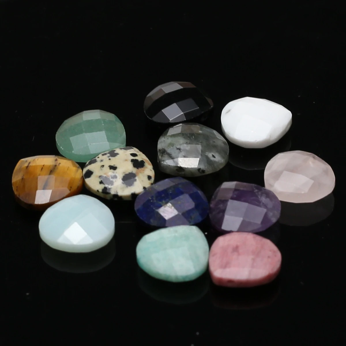 Natural Gemstones Stones Flat Cross Hole Cut Fat Droplets Fine Ladies Earring Pendants  Jewelry Making DIY Necklace Accessories image 5
