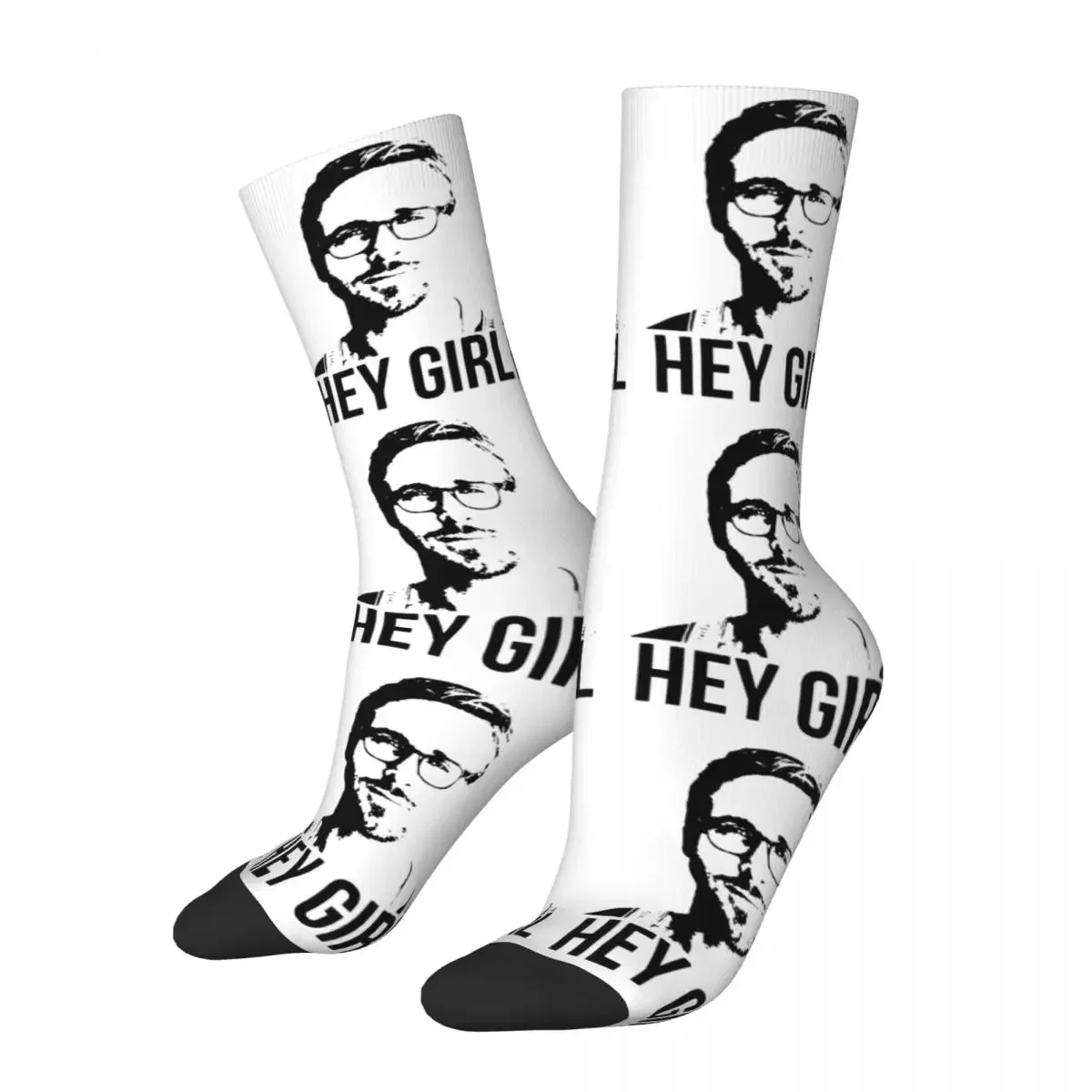 Vintage Ryan Gosling Hey Girl Design All Season Socks Accessories for Women Cozy Print Socks