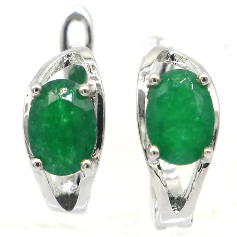 Buy 3 Get 1 Free Lovely Cute 2.3g Real Red Ruby Blue Sapphire Green Emerald For Girls Daily Wear Silver Earrings