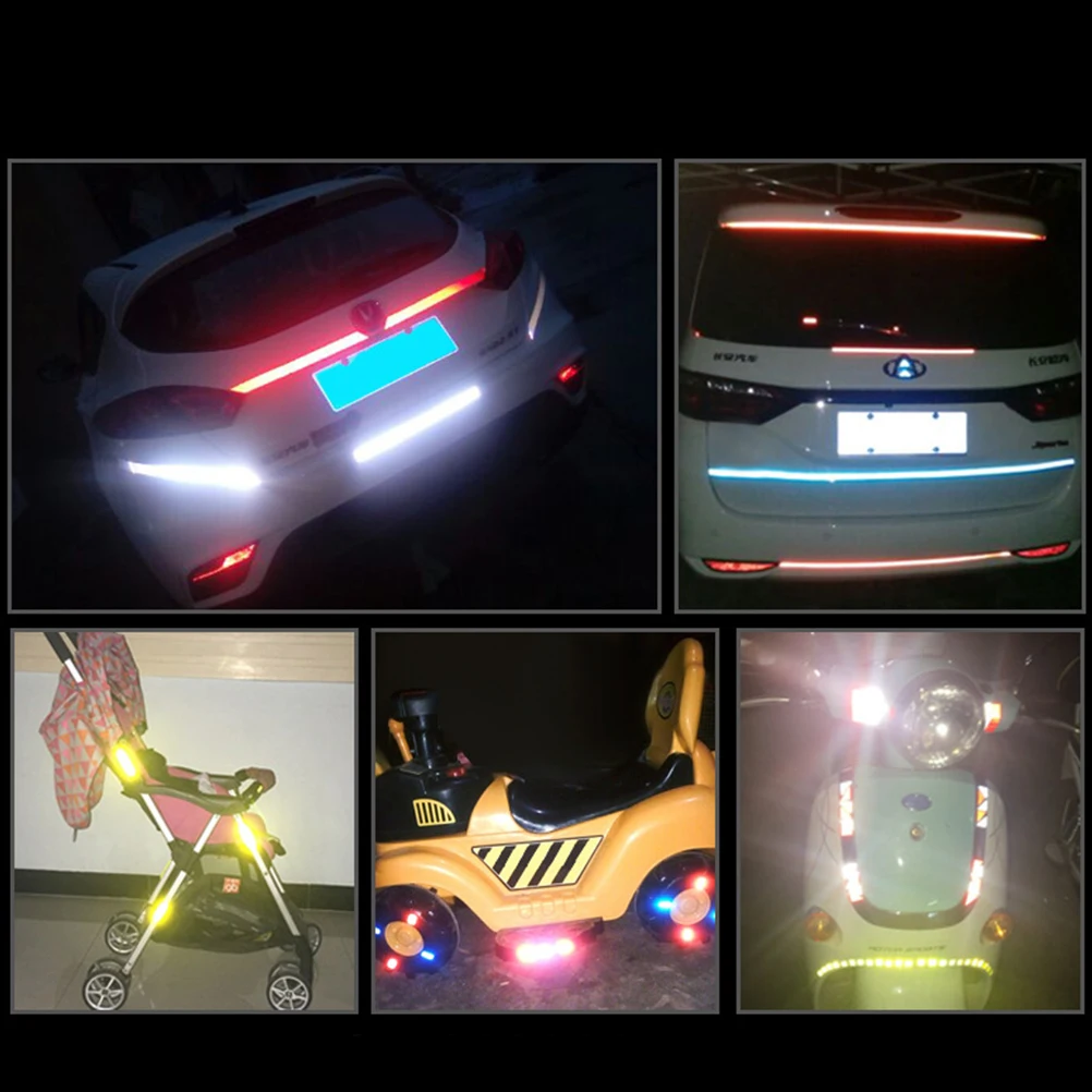 

5 Pcs Reflective Stickers Bicycle Accessories Tape Bike Wheel Rim Warning Strips Adhesive
