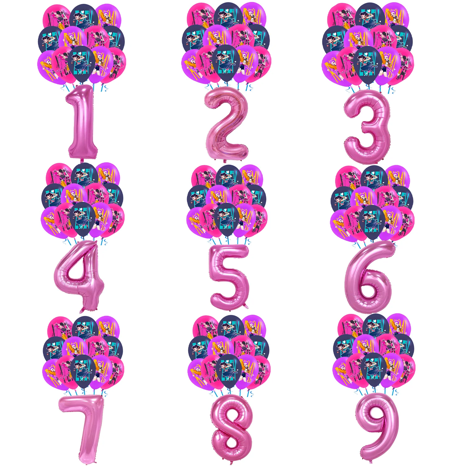 

D-Demon H-Hunters Balloon Disposable Party Set Outdoor Picnic Supplies Birthday Party Latex Ballons Korean Kpop Anime Decor ﻿