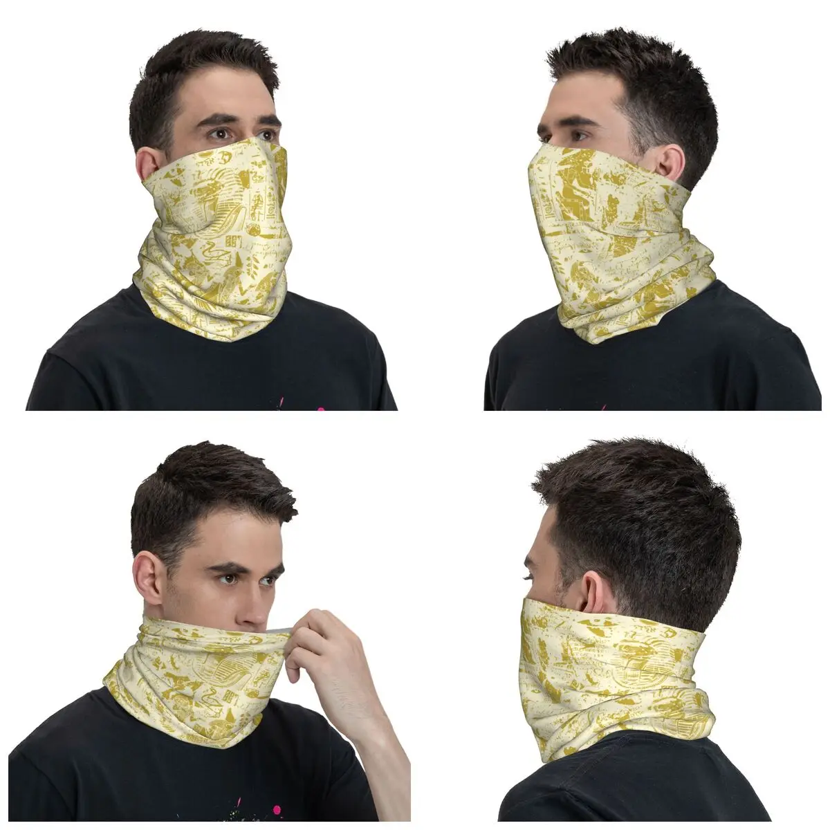 Ancient Egypt Bandana Neck Gaiter Printed Egypts Gods Mask Scarf Multifunctional Balaclava Outdoor Sprots Adult Breathable