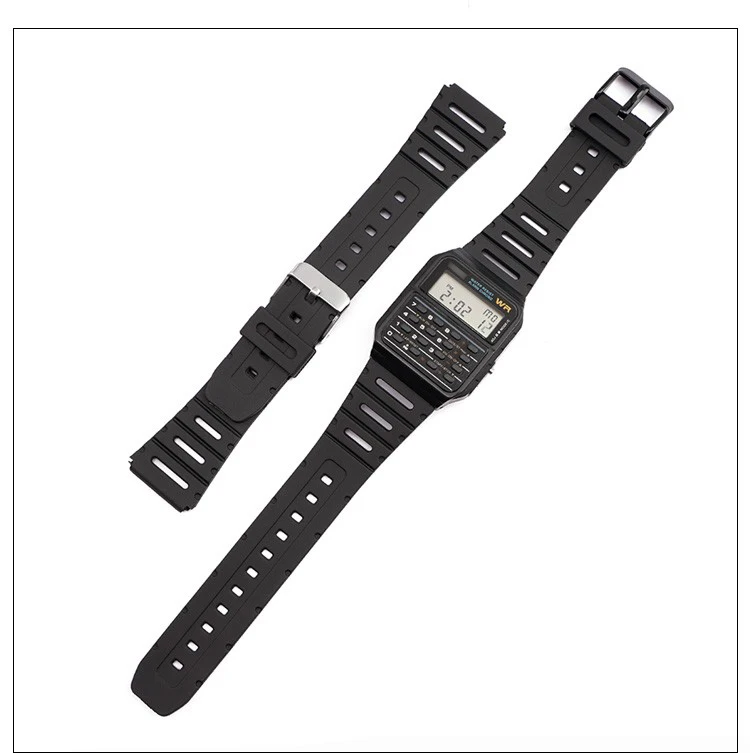 Weiches Uhrenarmband für Casio Uhren CA-53W CA-61W FT-100W W-520U W-720G TPU 18mm 20mm Armband FT100W – Detail 7
