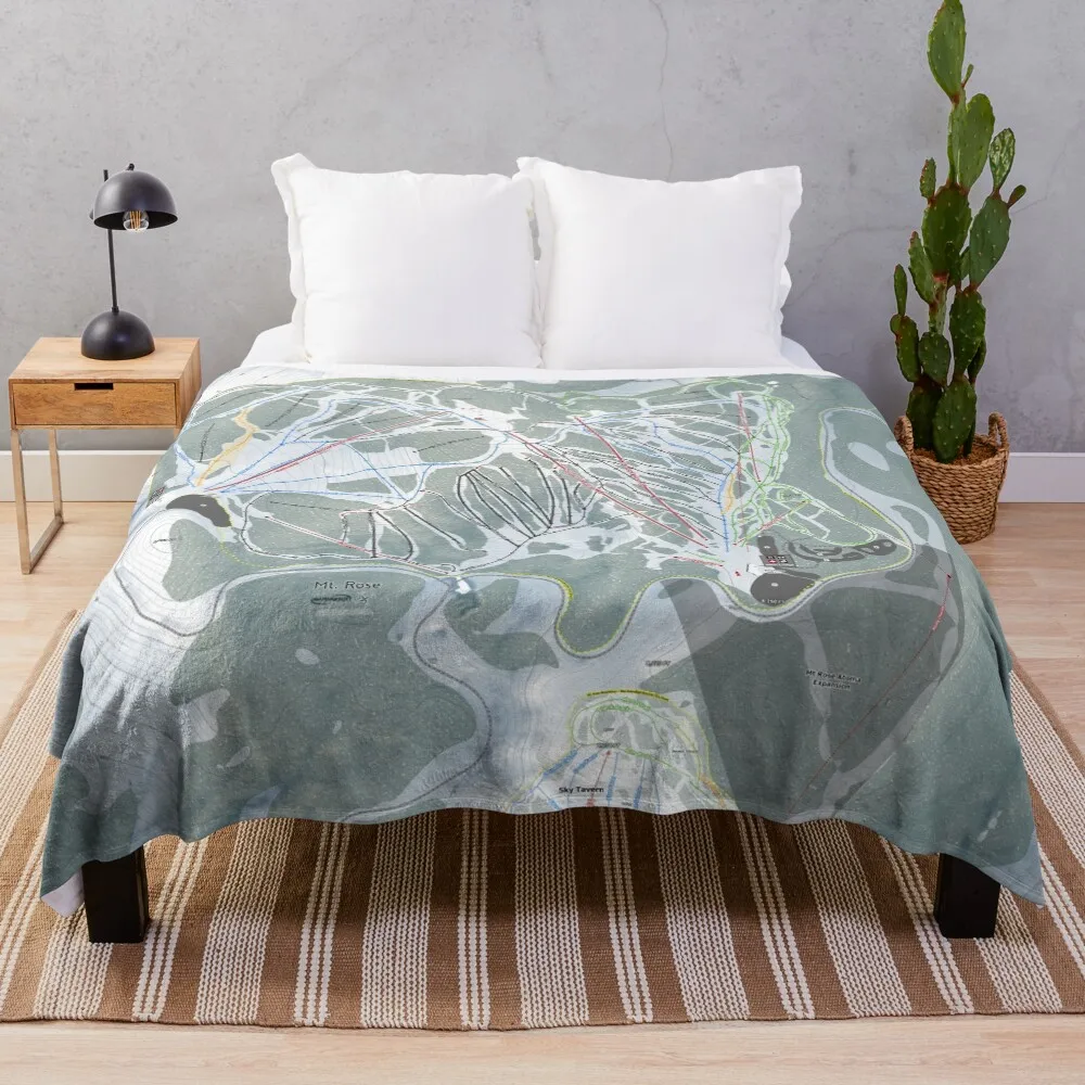

Mt Rose Resort Trail Map Throw Blanket
