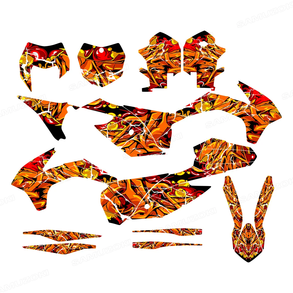 Motorcycle Graphics Decals Kit Deco Background Stickers for SX SX-F 2013-2015 EXC EXC-F 2014-2016 Off-Road Bike Customization