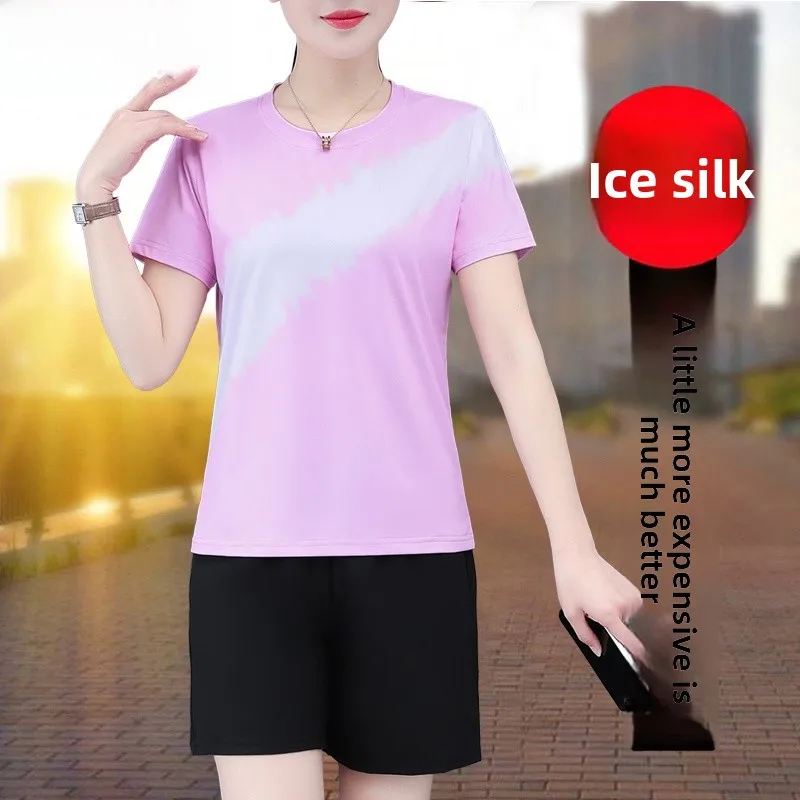 

Женский спортивный комплект TUCANO Ice Silk Qui Dry, лето 2022, новинка Faion Mom ort Sve, комплект из двух предметов, удобный, дышащий