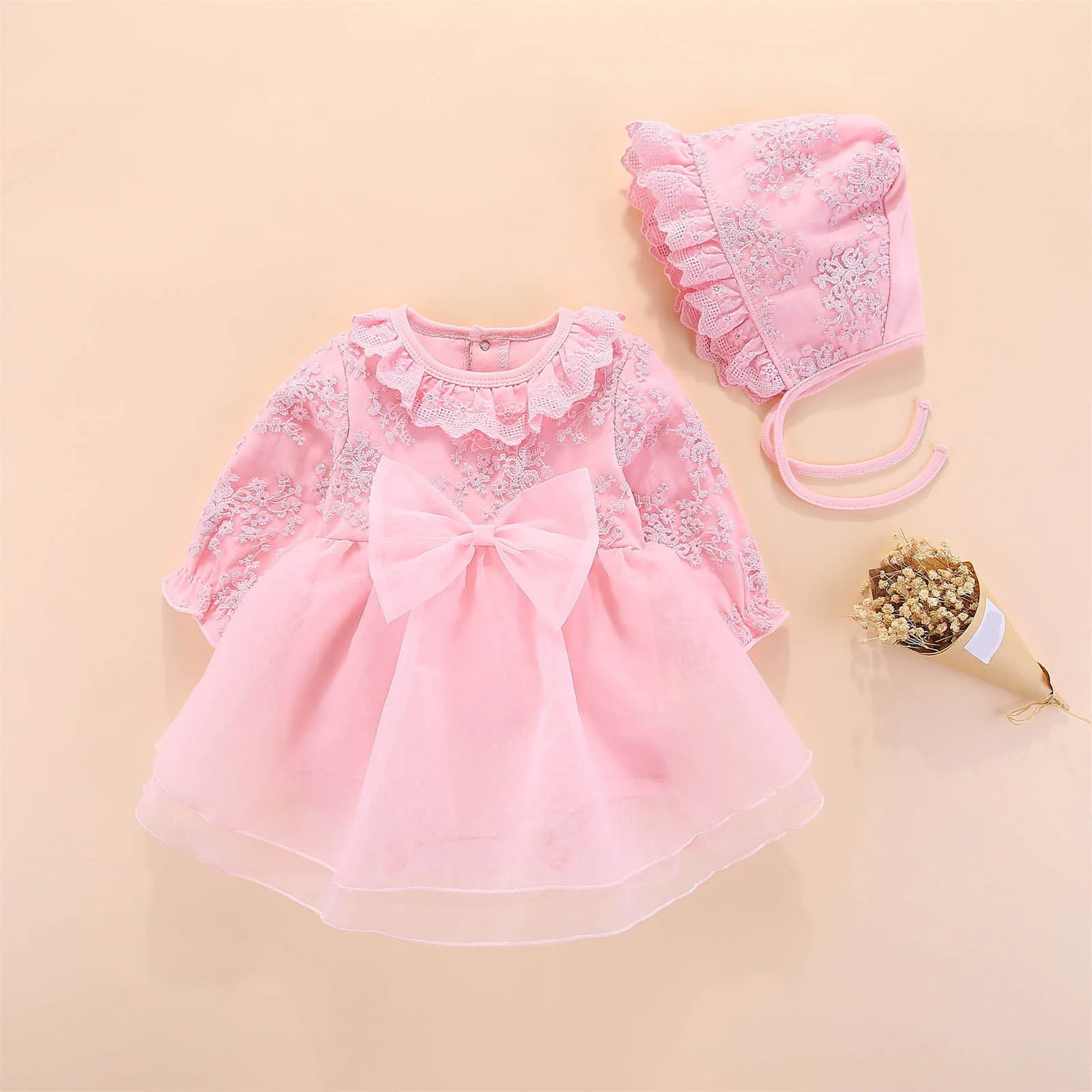 Infant Christening Dress Newborn Baby Girls Dresses&Birthday Party Clothes Princess 3 6 12 18 Months New Born Baby Baptism Dress