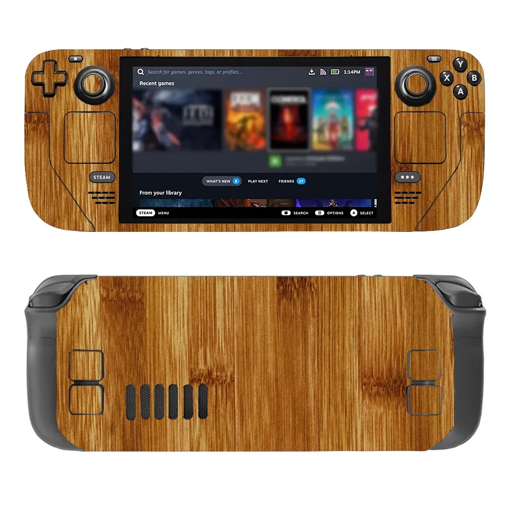 Wood Grain Theme PVC Skin Sticker for STEAM Deck Matte Finish Anti-Bubble Durable Gaming Decal