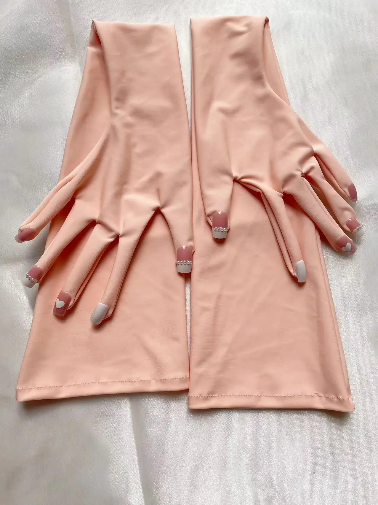 Women's None Shiny Flesh Spandex Zentai Glove Fetish Crossdress Men's Cosplay Kigurumi Gloves With Nails Male to Female