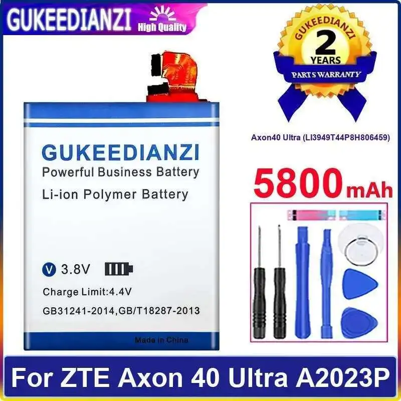 

Premium Replacement Mobile Phone Battery 5800Mah For Zte Axon 40 Ultra A2023P Axon40 LI3949T44P8H806459 Stable