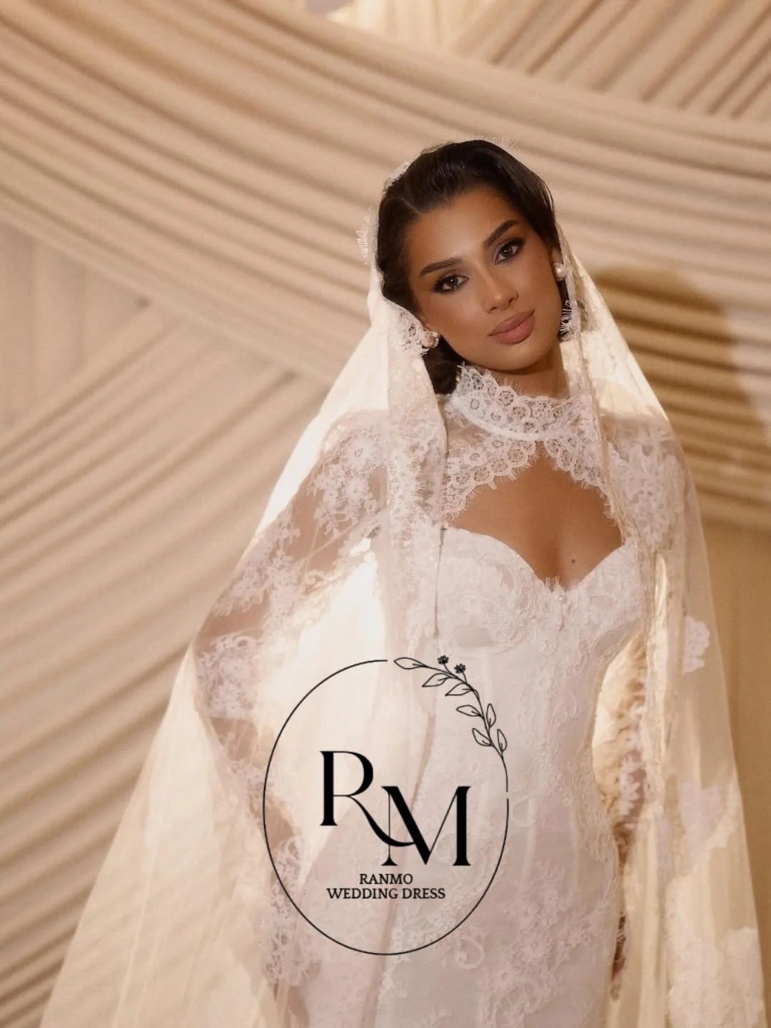 Ranmo Exquisite Mermaid Wedding Dress High Neck Full Sleeve 2026 Lace Bridal Gown Lace Court Train Customized Vestidos De Novia