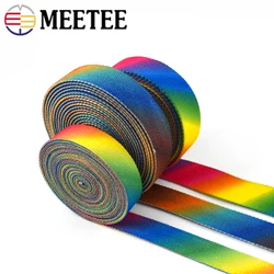5Meters Rainbow Webbing Tape 25/30/36mm Printed Canvas Cotton Ribbon Shoulder Bag Strap Belt Clothes Sewing Supplies Accessories