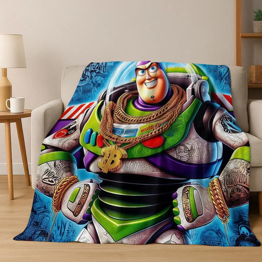 

26 Style Toy Story Woody Buzz Cartoon Flannel Blanket,Warm and Cozy Soft Throw Blanket for Home Bedroom Bed Sofa Travel Cover