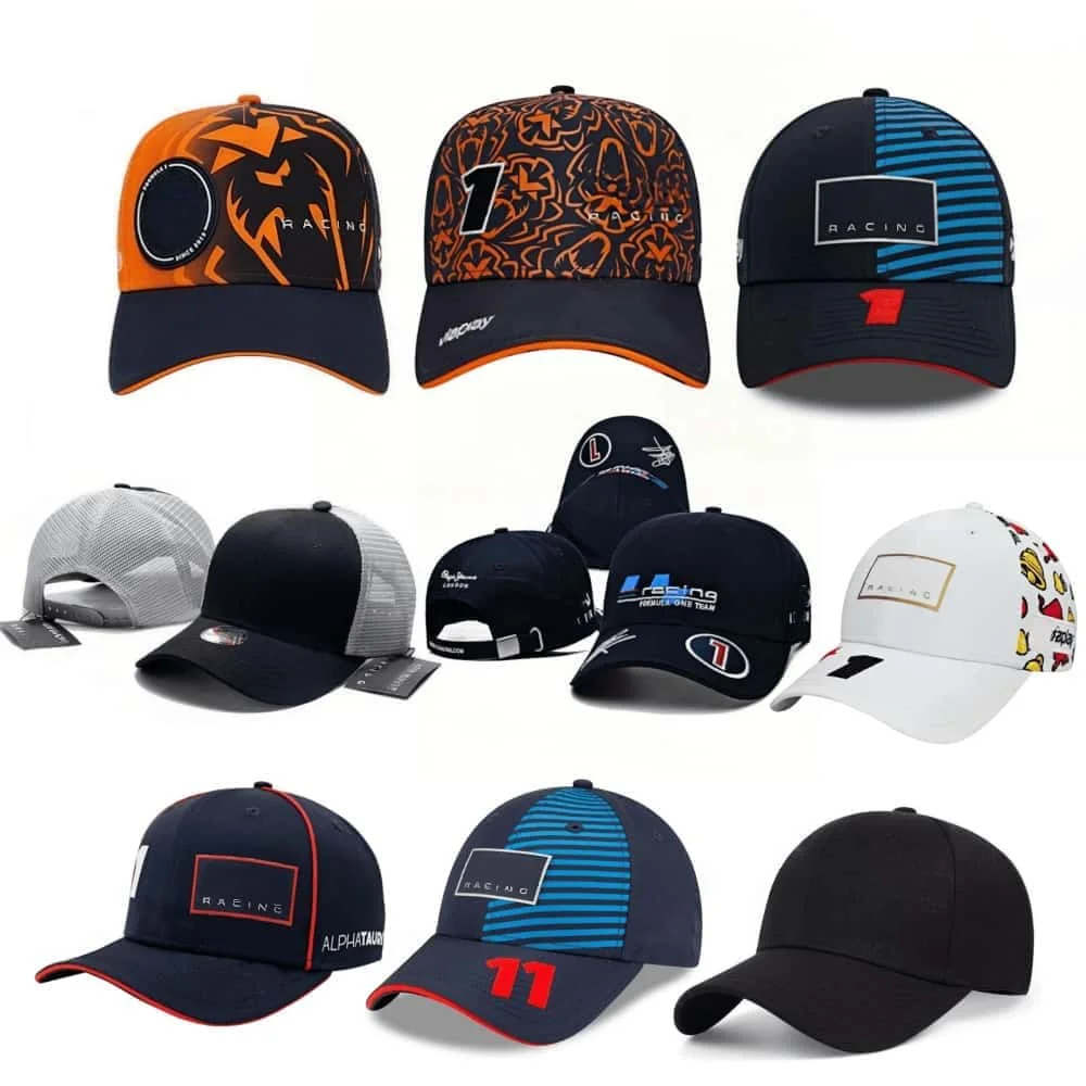 Best Seller Multiple Men's and Women's Fashion Racing Series Baseball Hats Outdoor Sports Hats Summer Sunscreen Curved Sun Hat
