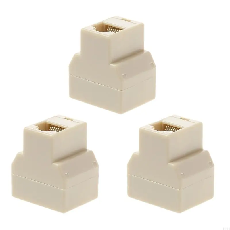 P9JB 3pcs 1 a 2 Way LAN Ethernet Cable RJ45 Adapte Splitter feminino