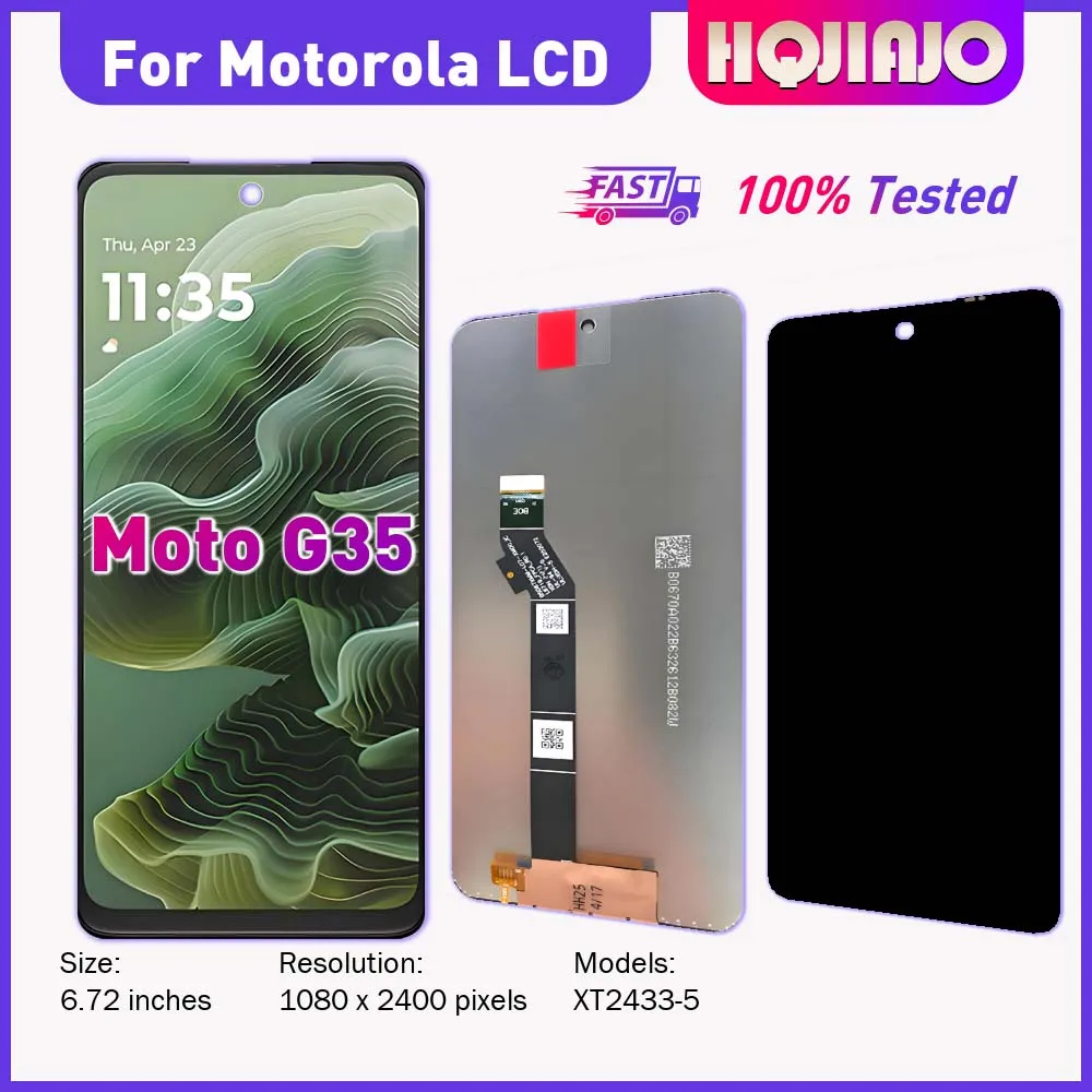 For Motorola MOTO G35 LCD Screen Assembly Replacement 6.72 Inch Touch Screen Digitizer Display moto g35 Repair - Excellent Test