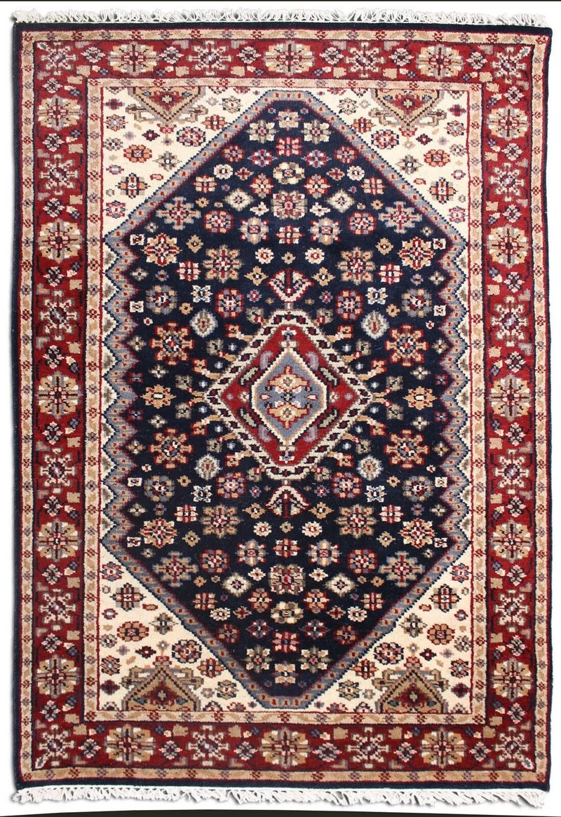 

Rugs for Living Room Oriental Hand Knotted 4x6 Ft Wool Area Rug Geometric Floral Carpet Office Rugs