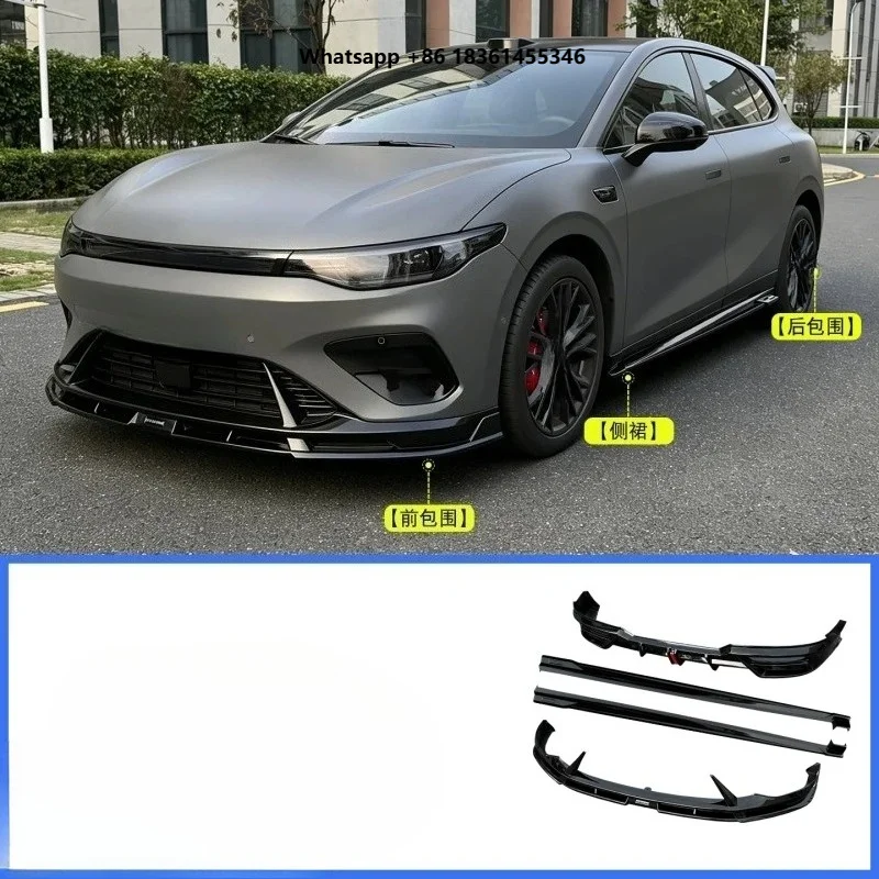 For Lafa5 Modified Front Lip Rear Lip Side Skirts Glossy Black Body Kit ABS Material Car Accessories