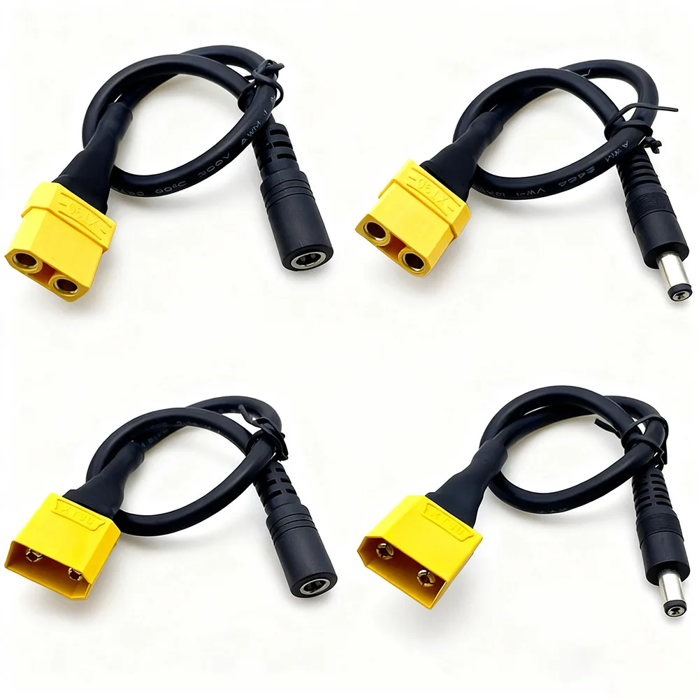 1pcs XT90 TO 5521 5525 Male Female Plug Extension Cable Wire 14AWG 30CM Connection DC Lipo Battery Charge Connector Parts DIY