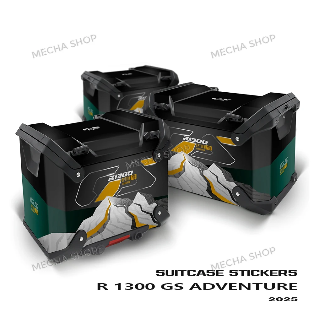

For R1300GS ADV 2025 R1300GSA R 1300 GS Adventure Triple Black Sticker Motorcycle Suitcase Stickers Protective Silver Graphic
