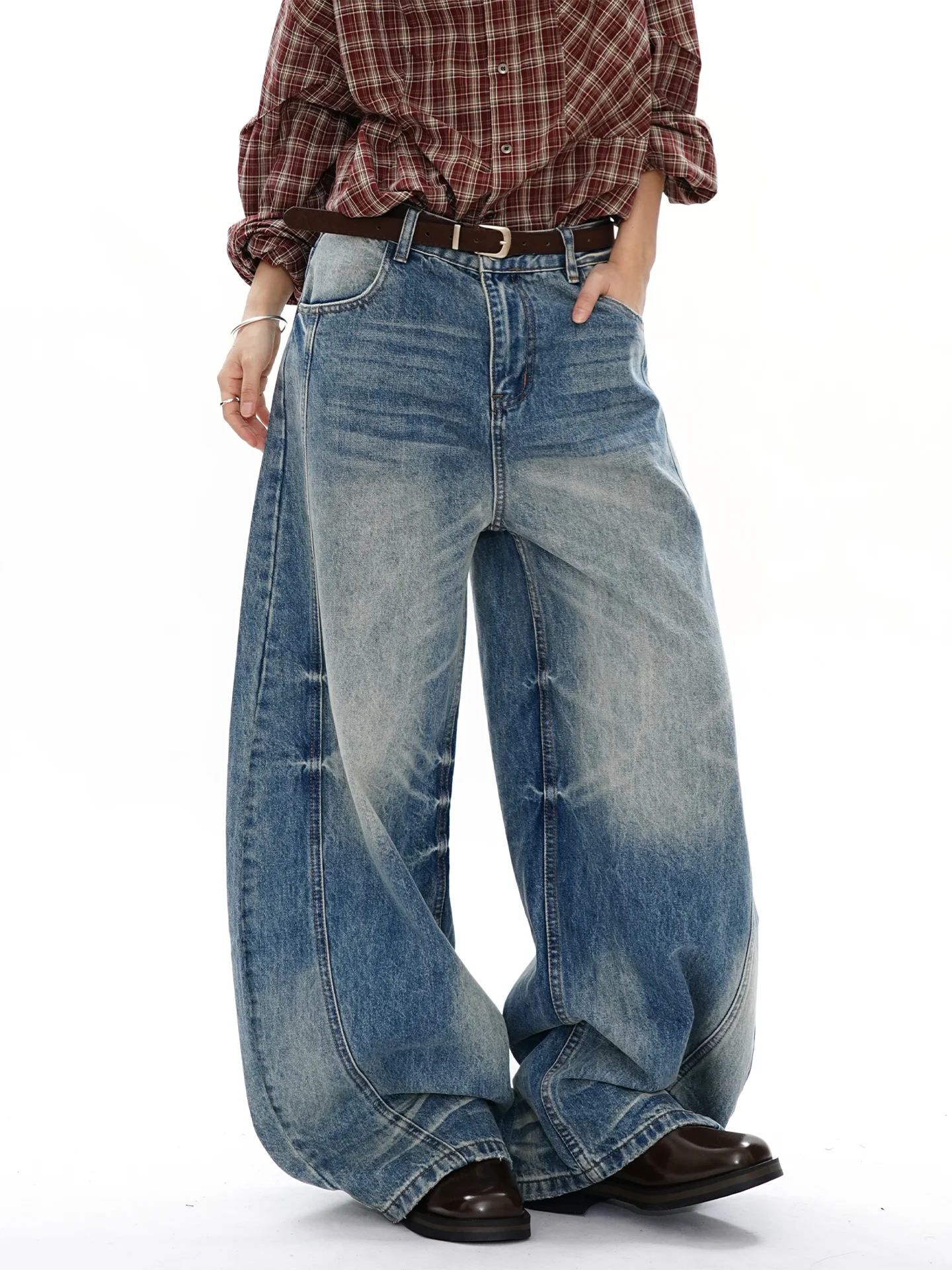Women Blue Y2k Baggy Boyfriend Jeans Harajuku Vintage Wide Leg Denim Trousers Japanese 2000s Style Jeans Pants Oversize Clothes