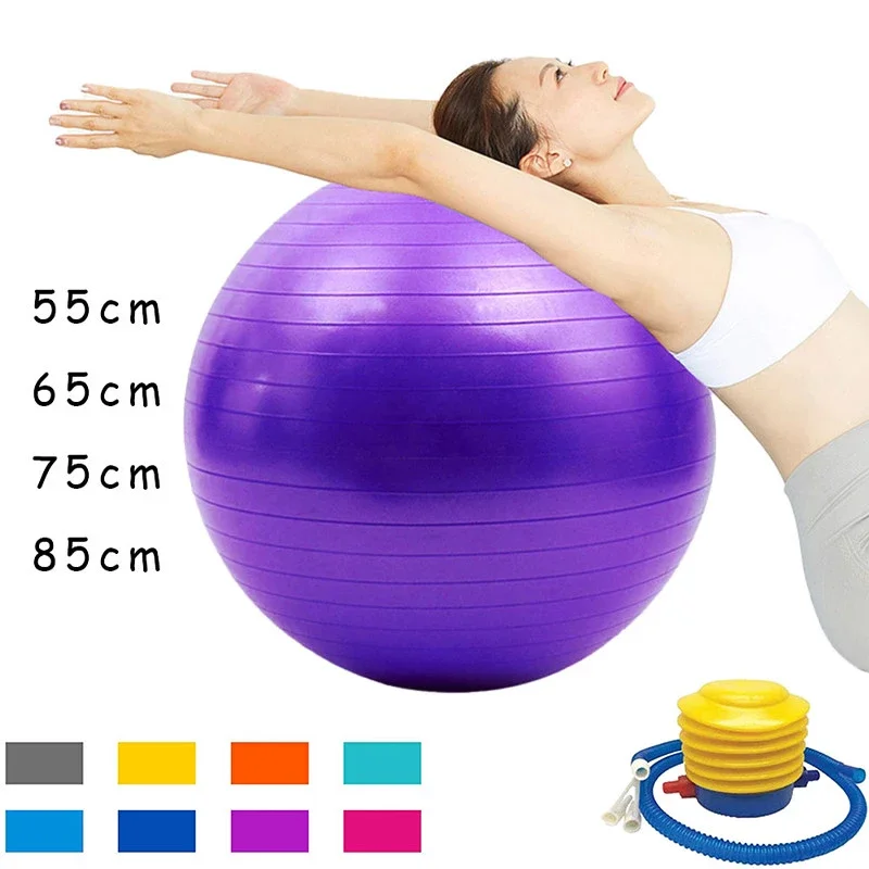 PVC Fitness Yoga Ball, Thickened Explosion-proof Exercise, Home Gym Pilates Equipment, 45cm, 55cm, 65cm, 75cm, 85cm