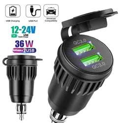 Enchufe de motocicleta QC 3,0, adaptador de carga rápida, 12v a usb c, enchufe europeo, Hella DIN, para BMW