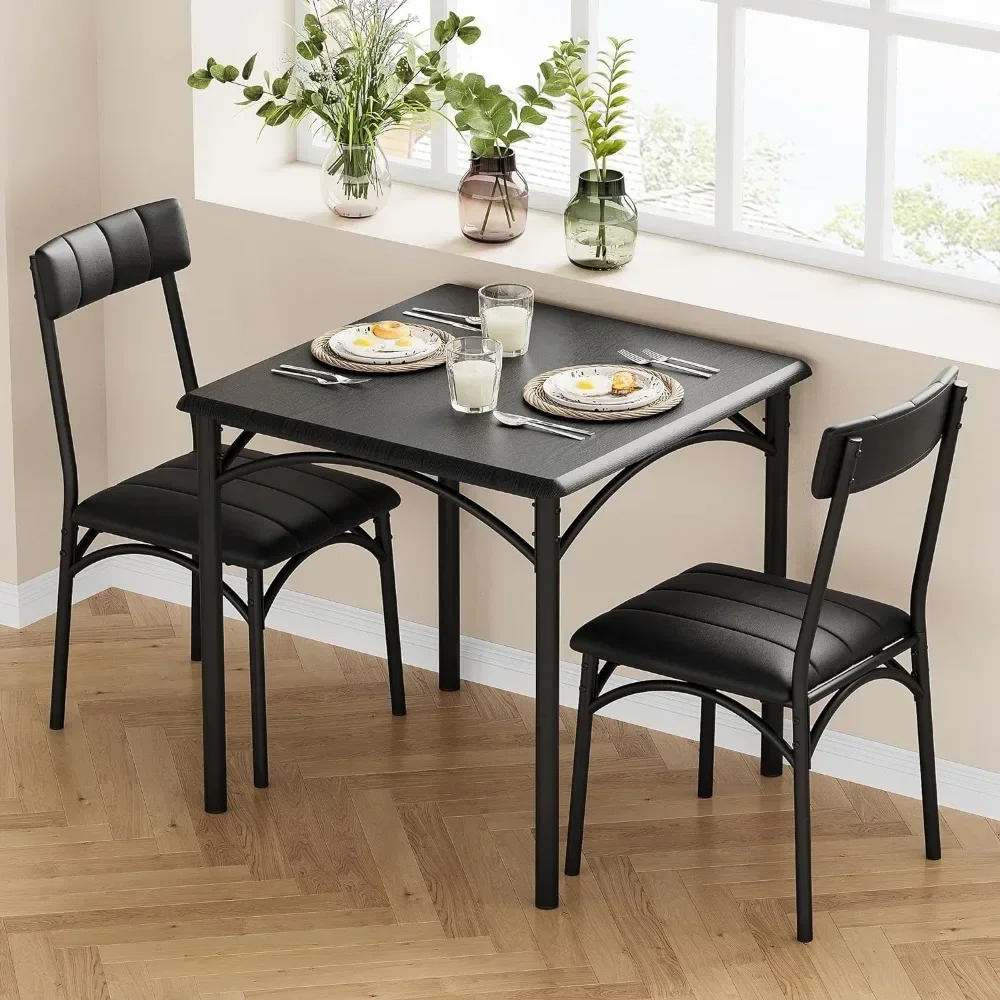 

Table set for 2 people, kitchen table and chairs for 2 people, dining table set with 2 upholstered chairs