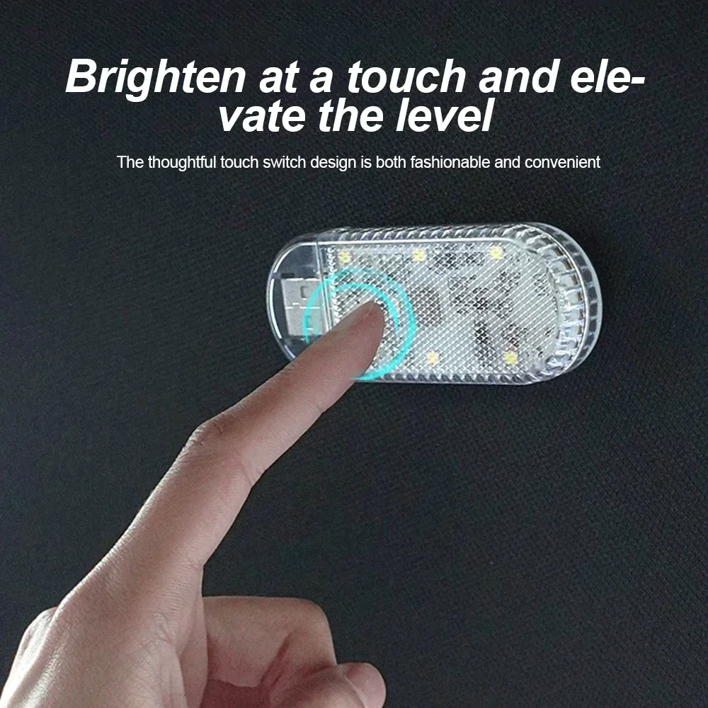 Multi Color Car Light Wireless LED Touch Light Roof Ceiling Sensor Read Lamp Mini USB Charging Light Auto Interior Accsesories