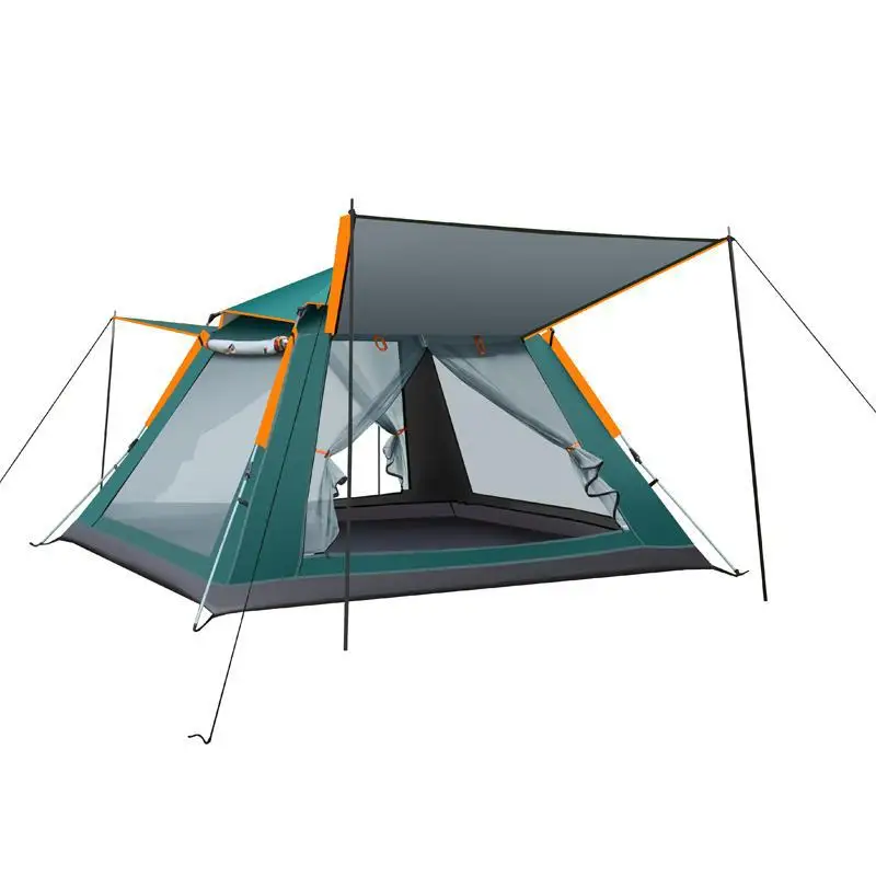 Ultralight Double Layer Oxford Camping Tent Waterproof Silver Glue Thickened Screen Window Ventilated Breathable 6-8 Person