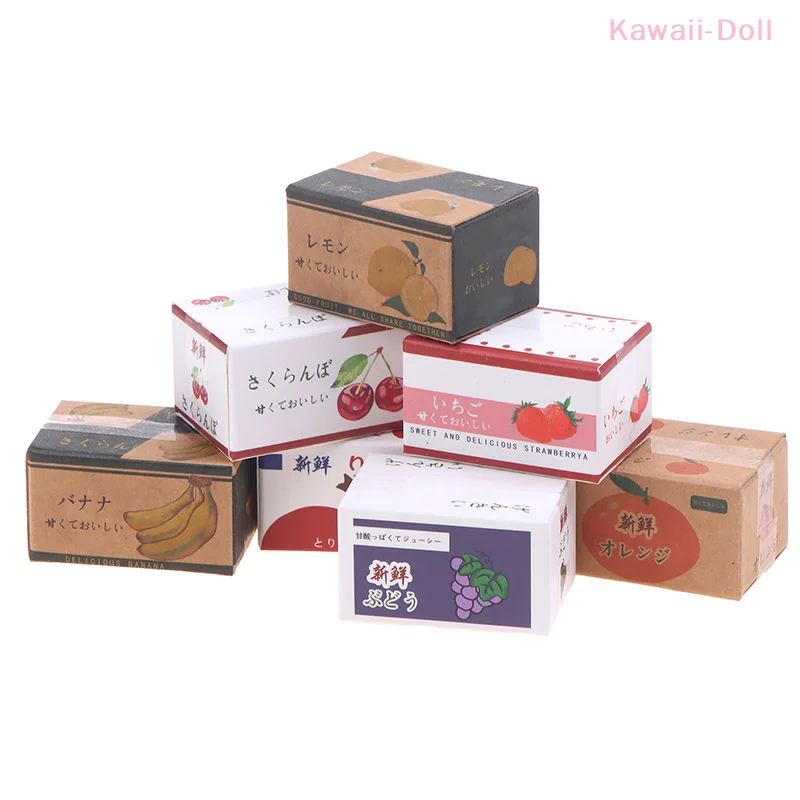 1/12 Puppenhaus Mini Simulation Obst Box Papier Boxen Modell Puppen Haus Puppenhaus Dekoration Szene Spielzeug Zubehör