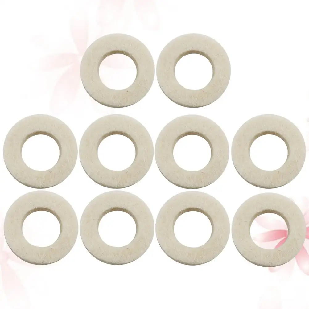 

10 Pcs Washer Wool Pad Trumpet Mat White Musical Instrument Trumpets Accessory Accessory Smooth Cotton Durable