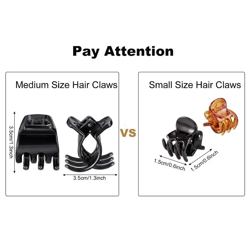 5 عبوات من مشابك مخلب الشعر مقاس 1.3 بوصة متعددة الألوان متوسطة الحجم بمخالب شعر الفك للنساء مشبك مخلب على الطراز الكلاسيكي للفتيات سميك