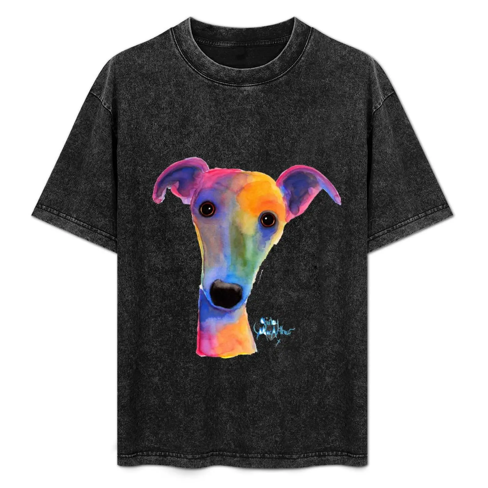 

WHIPPET / GREYHOUND PRiNT 'PANSY' By Shirley MacArthur T-Shirt blue archive custom shirt big and tall t shirts for men