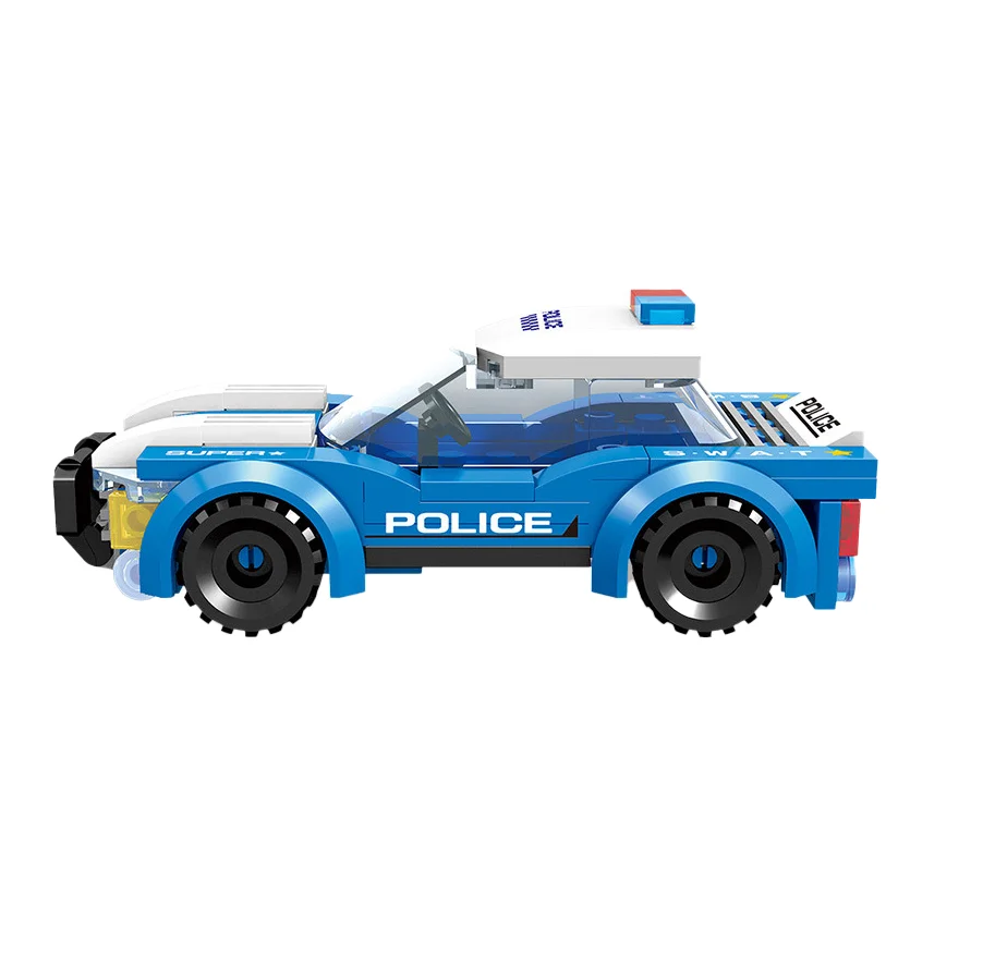 DIY Building Block Police Car Toy Set Creative Educational Patrol Vehicle  for Kids Fun Assembly Puzzle Playset image 4