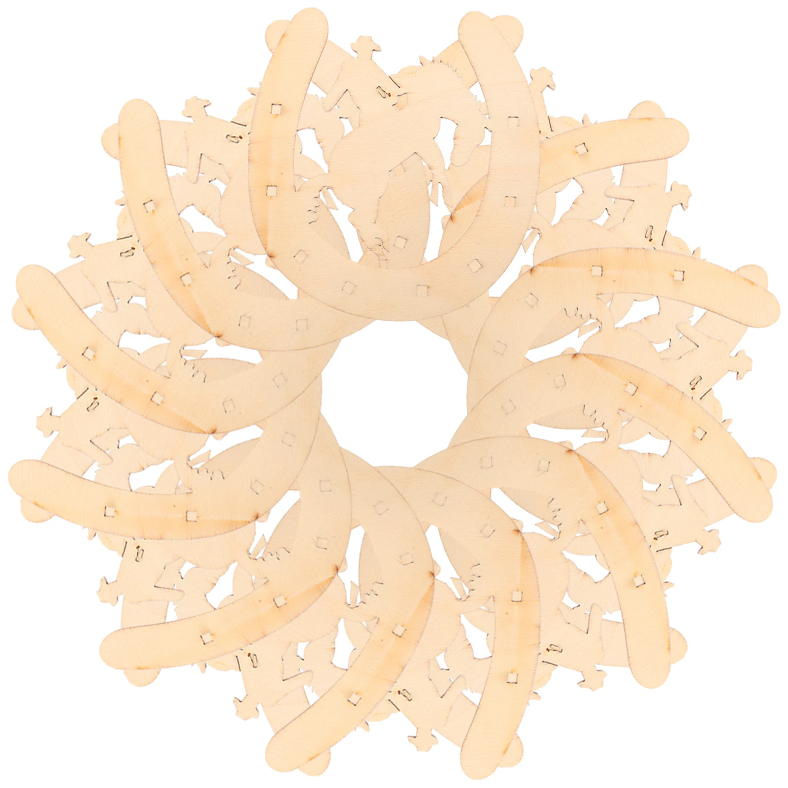 

48 Pcs DIY Wooden Pendant Horseshoe Shapes Kids Painting Toy Unpainted Wood Slices Handmade Decor Craft Accessories