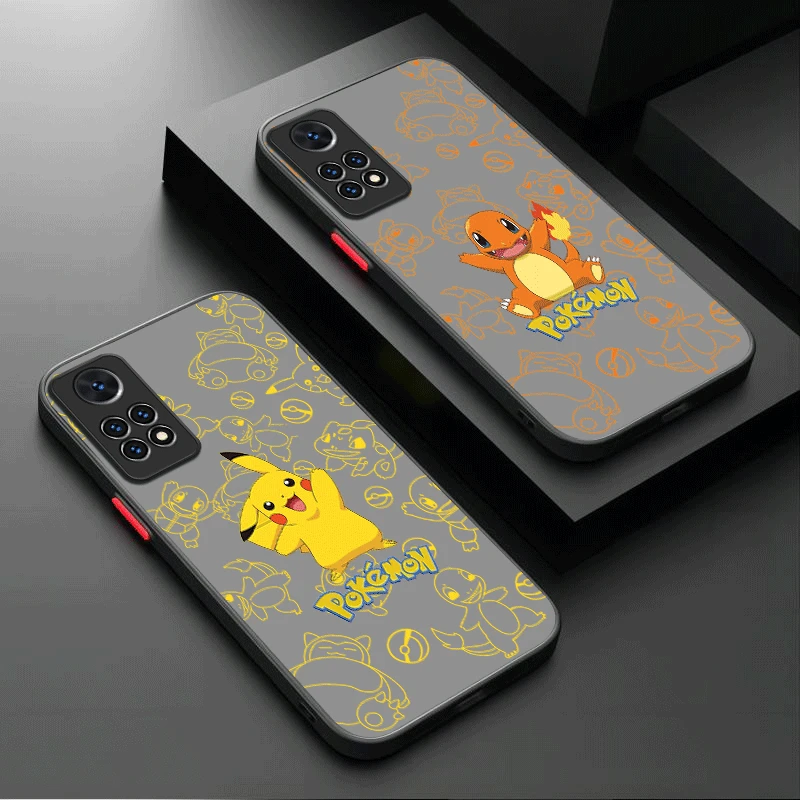 Lovely P-Pokemon Matte case For Xiaomi Redmi Note 13 12 Pro Plus 4G 5G 12S 11S 11 10 10S 9 9S 8 Redmi 12 13 13C 12C A3 A3X Cover